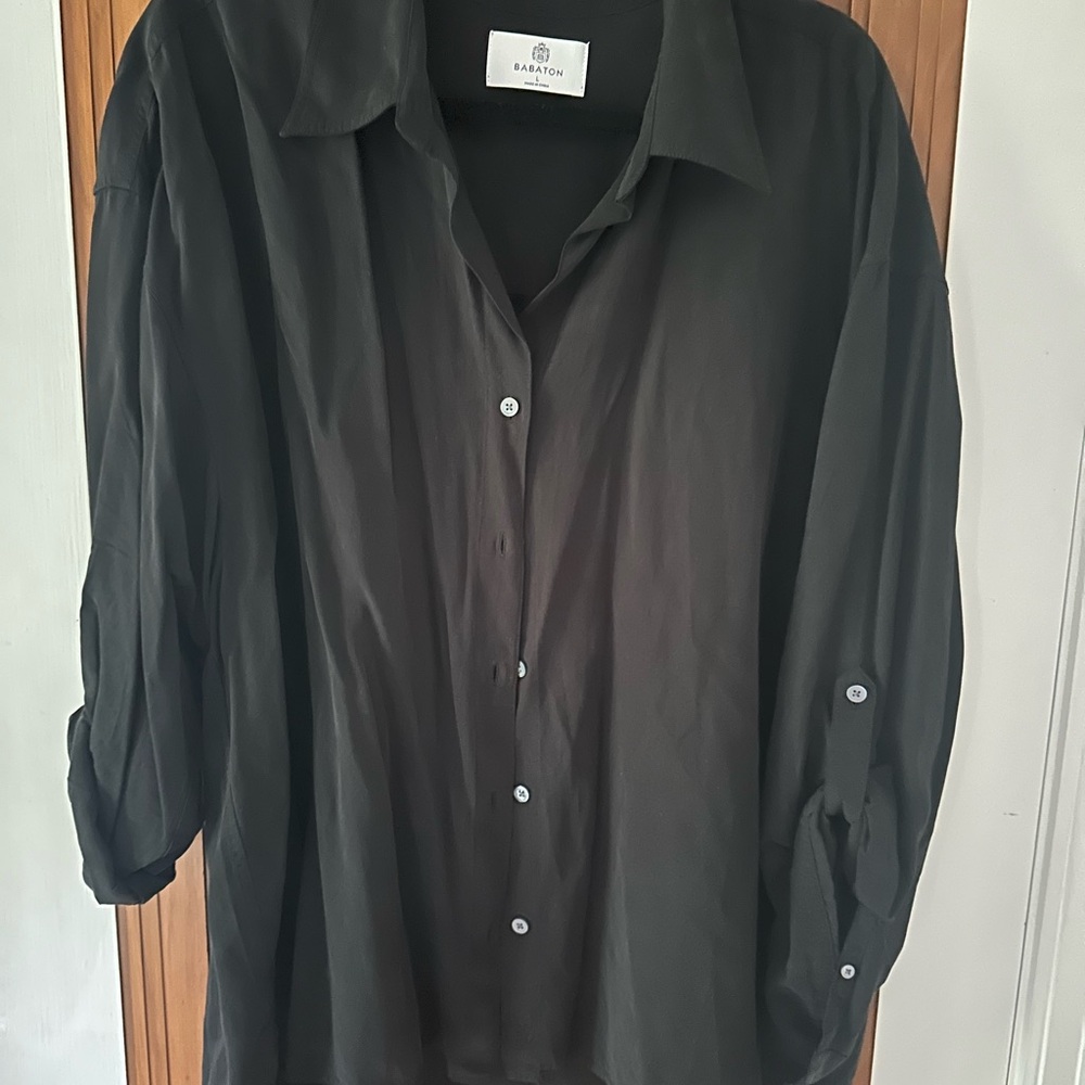 Babaton Black Lightweight Button-Up